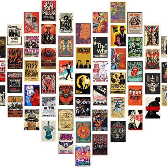 Vintage Aesthetic Wall Collage Kit,70PCS Rock Music Album Covers Room Retro Wall - Picture 7 of 10